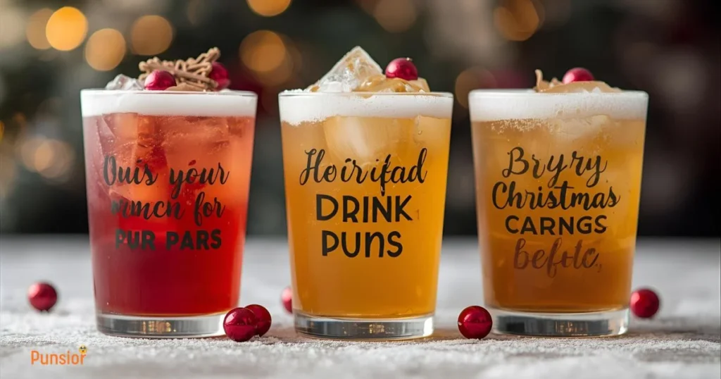 Cheerful Christmas Drink Puns For Friends