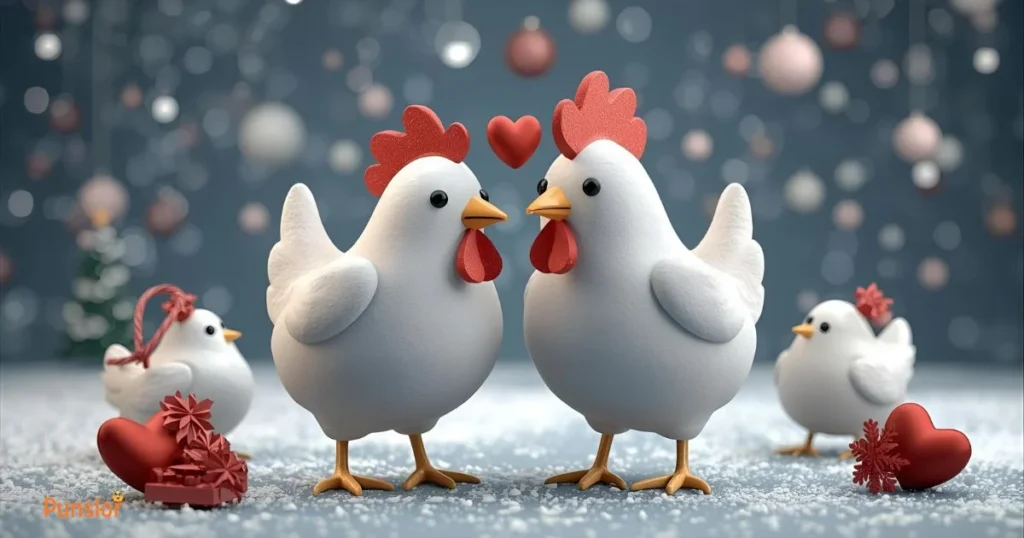Romantic Christmas Chicken Puns